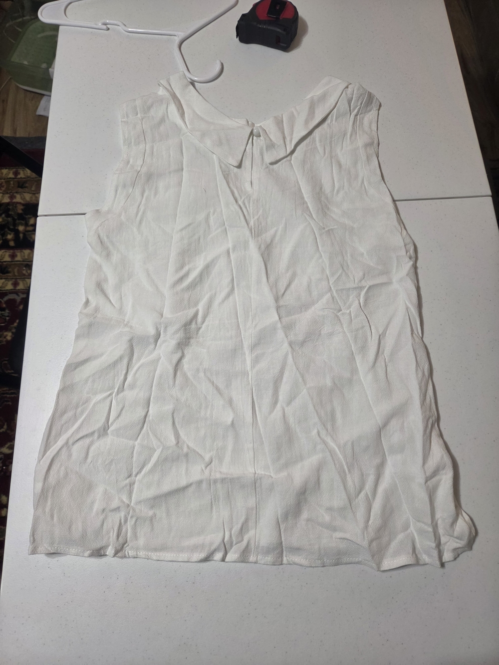 Classic White Sleeveless Peter Pan Collar Camisole